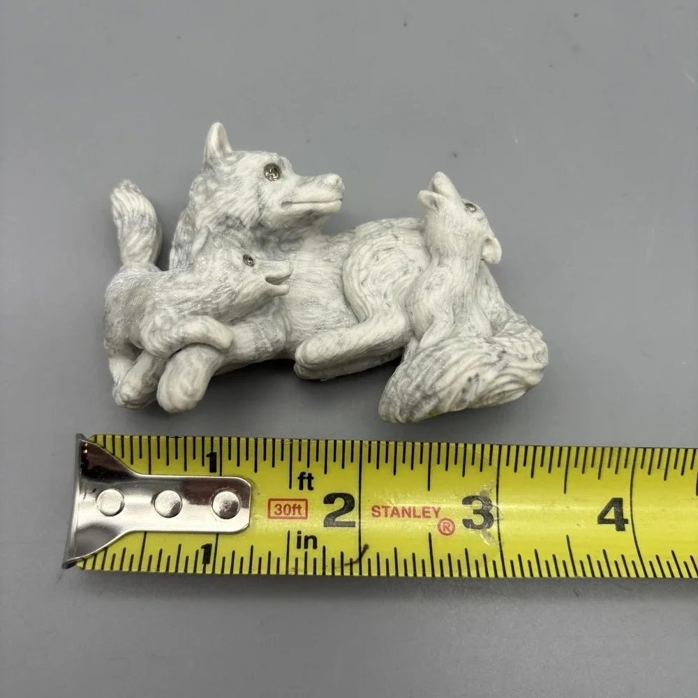 Clay Critter Magnet Wolf‎ Family